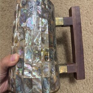 Mexican Abalone Shell Mosaic Handleless Tumbler
